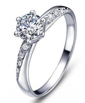 Engagement White Gold Wedding Jewelry - Ring for Women with various diamonds